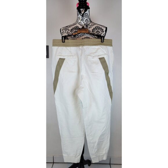 Armani Exchange Sweatpants Mens Large Beige Colorblock Joggers Pants Drawstring - Picture 5 of 13